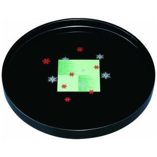 木製丸盆&nbsp;30cm&nbsp;黒&nbsp;市松雪化粧【YG391】