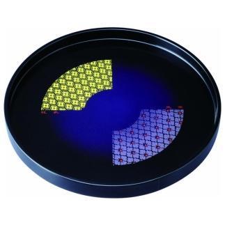 木製丸盆&nbsp;30cm&nbsp;黒&nbsp;天空花衣【YG394】