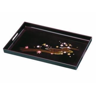 長手盆&nbsp;PC&nbsp;48cm&nbsp;溜&nbsp;みやび春秋【YG420】