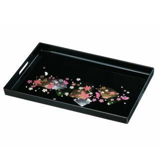 長手盆&nbsp;PC&nbsp;48cm&nbsp;黒&nbsp;錦春秋【YG422】