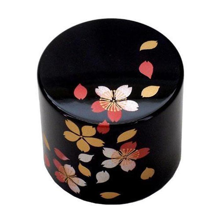 紀州漆器&nbsp;文鎮&nbsp;ペーパーウェイト&nbsp;丸型&nbsp;黒&nbsp;桜【YG170】