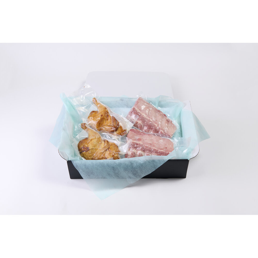 スペアリブスモーク(バックリブ・ハーフ)約400g×2個、半丸チキンスモーク約400g×2個のセット