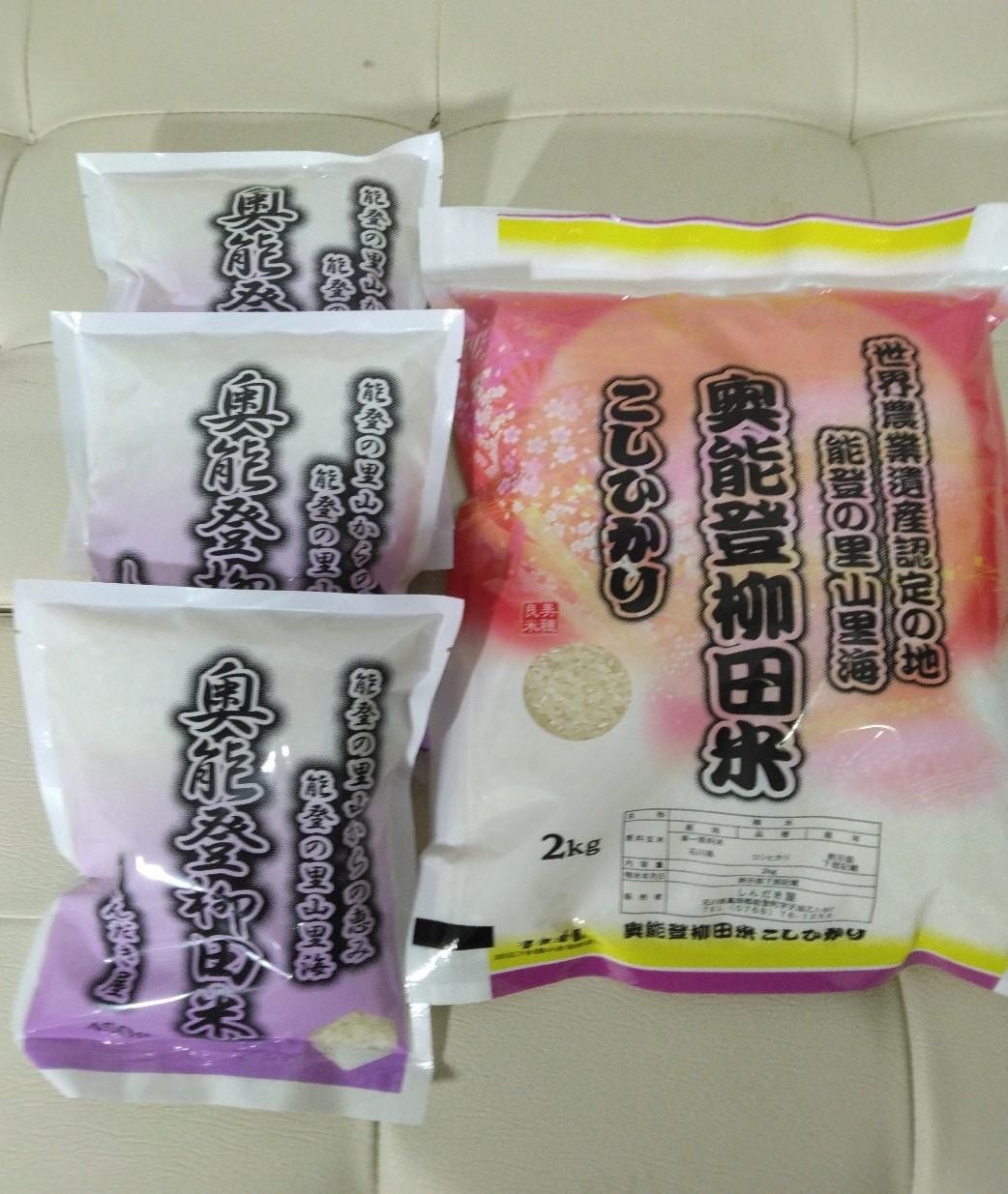 【復興支援】【令和6年度産】奥能登柳田米こしひかりM4（2kg、450g×3）合計3.35kg