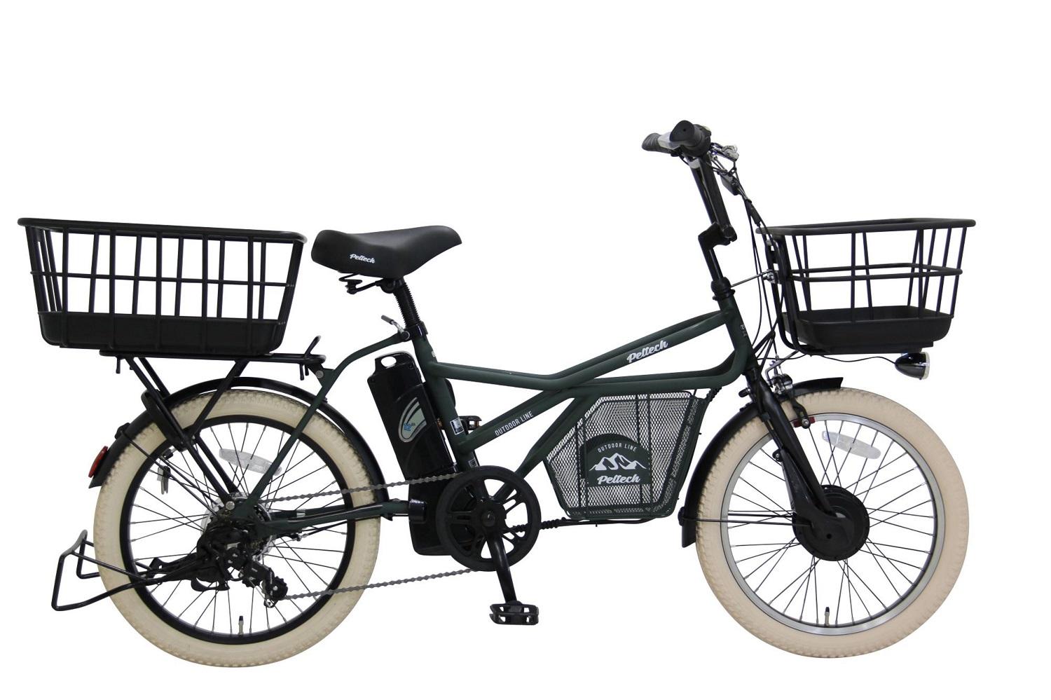 ヱビス自転車 ミニベロカーゴ電動アシスト自転車 GRC-515L-Cib シマノ製外装7段変速【マットオリーブ】
