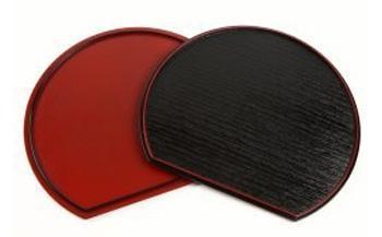 紀州漆器&nbsp;半月盆&nbsp;約36cm&nbsp;尺二サイズ&nbsp;30枚組&nbsp;滑り止め&nbsp;ノンスリップ&nbsp;お正月&nbsp;おせち&nbsp;お節料理&nbsp;お盆&nbsp;プレート&nbsp;ランチョンマット［YS3］