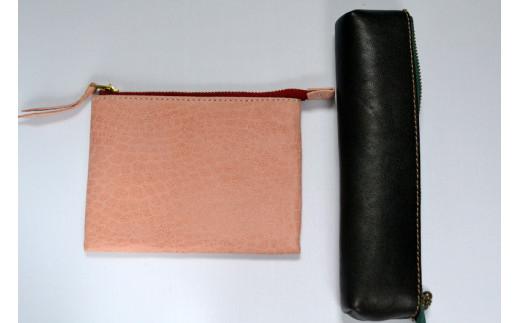 ポーチ（小）＆スリムペンケース（ペン3本収納・色お任せ）
