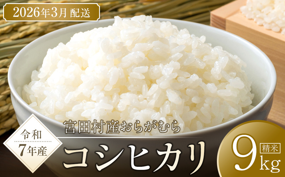 【予約受付】【令和７年米】長野県宮田村産コシヒカリ／精米／9kg・23,000円／令和８年3月配送