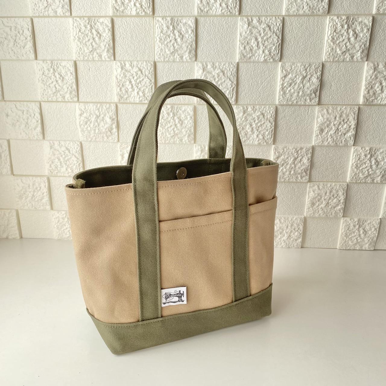 NUNUTOTO　ベージュ×モスグリーン　Sサイズ