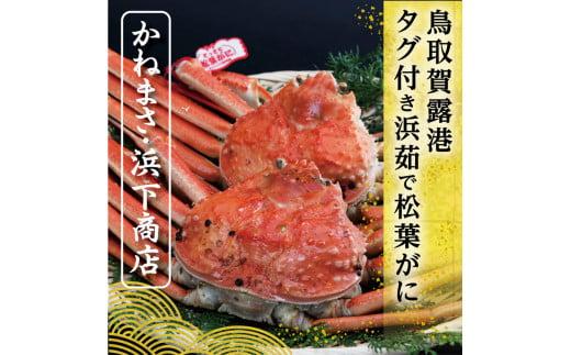 鳥取賀露港 タグ付き浜茹で松葉がに【かねまさ・浜下商店】