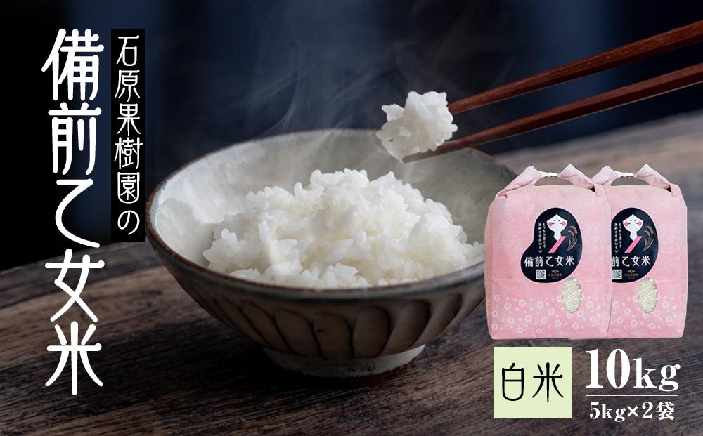 令和7年産 備前乙女米 白米 10kg ( 5kg×2袋 ） お米 精米 白米 ライス 乳酸菌栽培 岡山県 石原果樹園