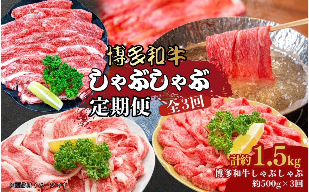 博多和牛&nbsp;しゃぶしゃぶ&nbsp;定期便全3回(約500g×3回)