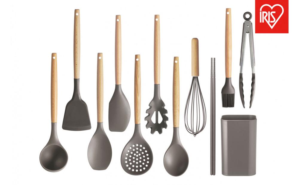 調理器具&nbsp;キッチンツール１１点＋スタンドセット　KT-11SS　チャコールグレー