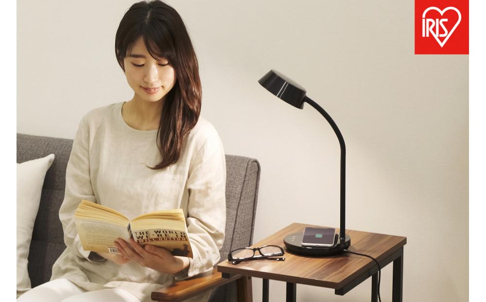 LEDデスクライトQi充電シリーズ&nbsp;平置きタイプ&nbsp;調光・調色　LDL-QFDL-B　ブラック