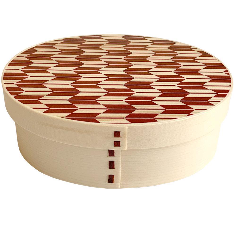 紀州漆器&nbsp;曲げわっぱ&nbsp;弁当箱&nbsp;赤&nbsp;矢羽柄&nbsp;まげわっぱ&nbsp;ランチボックス&nbsp;和柄&nbsp;和風&nbsp;KISHU&nbsp;［YS9］