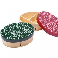 紀州漆器&nbsp;曲げわっぱ&nbsp;弁当箱&nbsp;2個セット&nbsp;唐草&nbsp;木製&nbsp;天然杉&nbsp;［YS48］