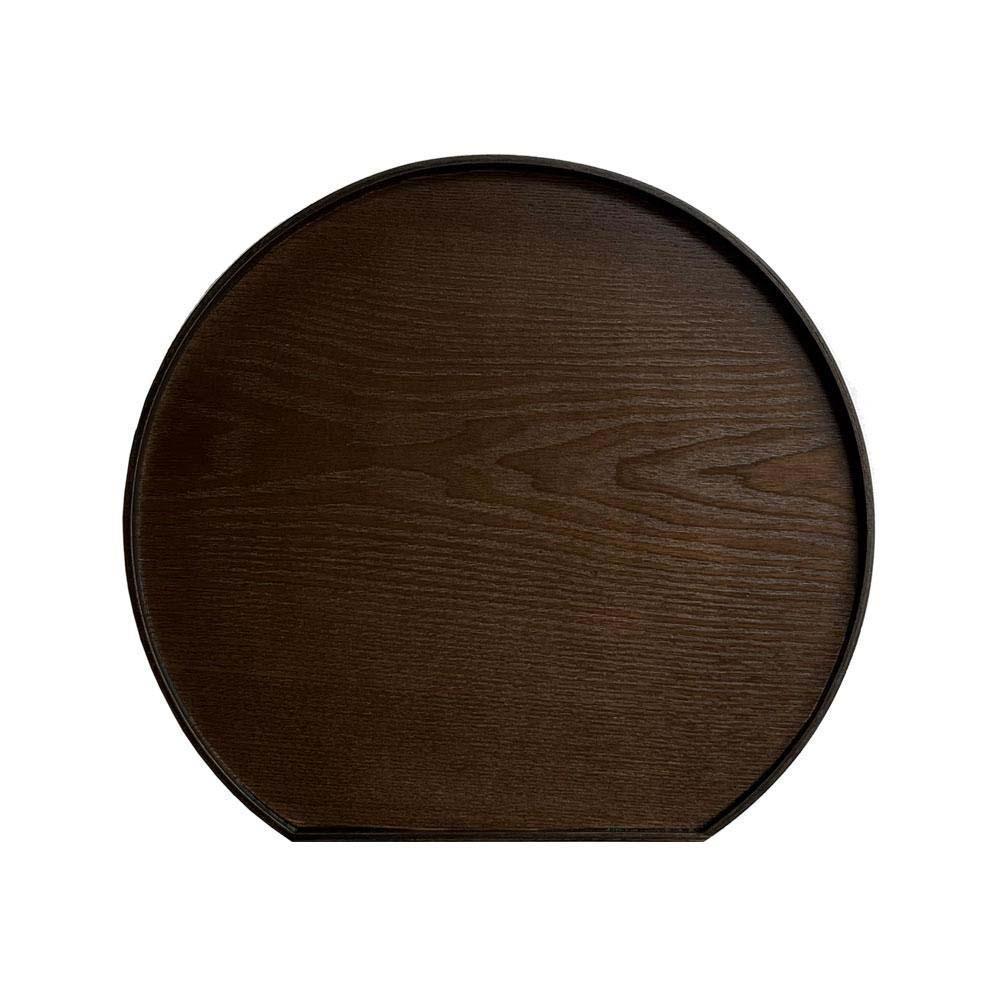 紀州漆器&nbsp;木製&nbsp;半月盆&nbsp;コクタン塗り&nbsp;お盆&nbsp;トレー［YS50］