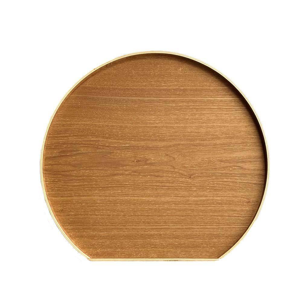 紀州漆器&nbsp;木製&nbsp;半月盆&nbsp;ナチュラル&nbsp;白木&nbsp;お盆&nbsp;トレー［YS51］