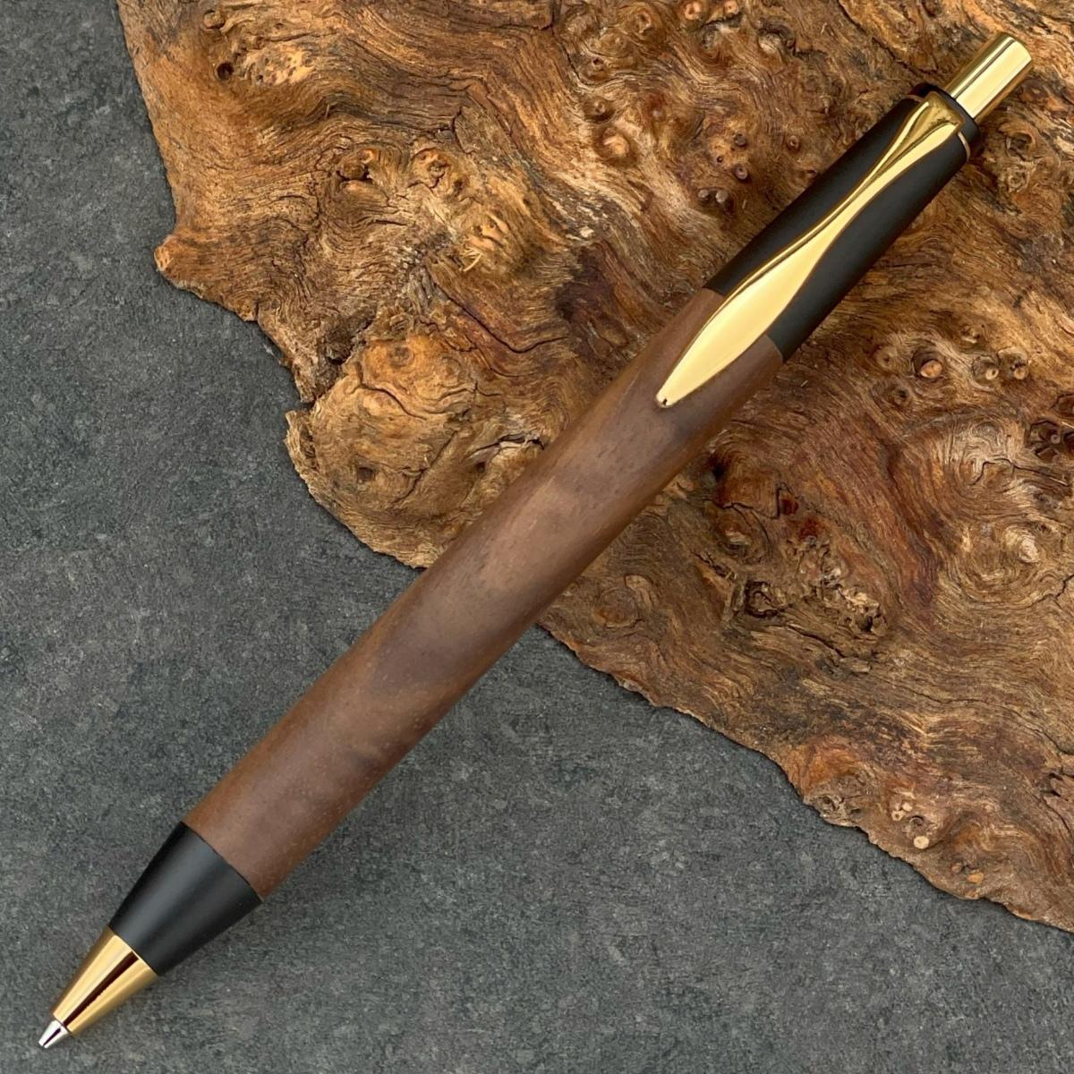 胡桃・ブラックウォールナット・上杢&nbsp;/&nbsp;2つの内部機構を持つ新感覚の木軸ペン&nbsp;/&nbsp;SINPEN【MP&BP】ゴールド金具&nbsp;/&nbsp;MUKU屋
