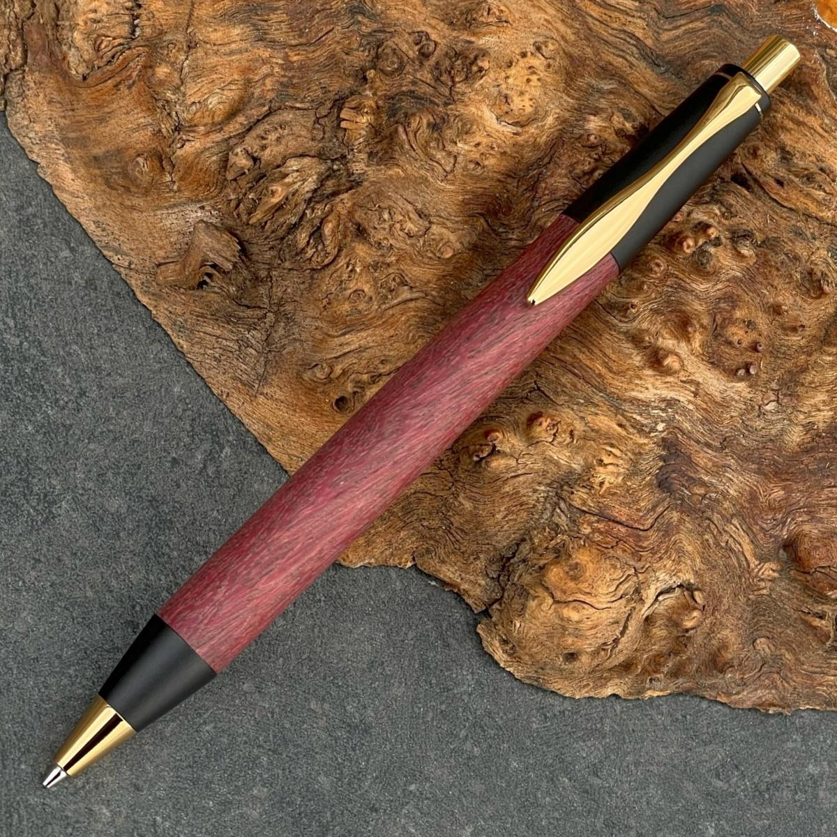 パープルハート/&nbsp;2つの内部機構を持つ新感覚の木軸ペン&nbsp;/&nbsp;SINPEN【MP&BP】ゴールド金具&nbsp;/&nbsp;MUKU屋