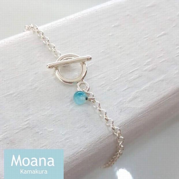 〈母の日ギフト〉【Crystal Baby Blue】シンプルボールブレスレット