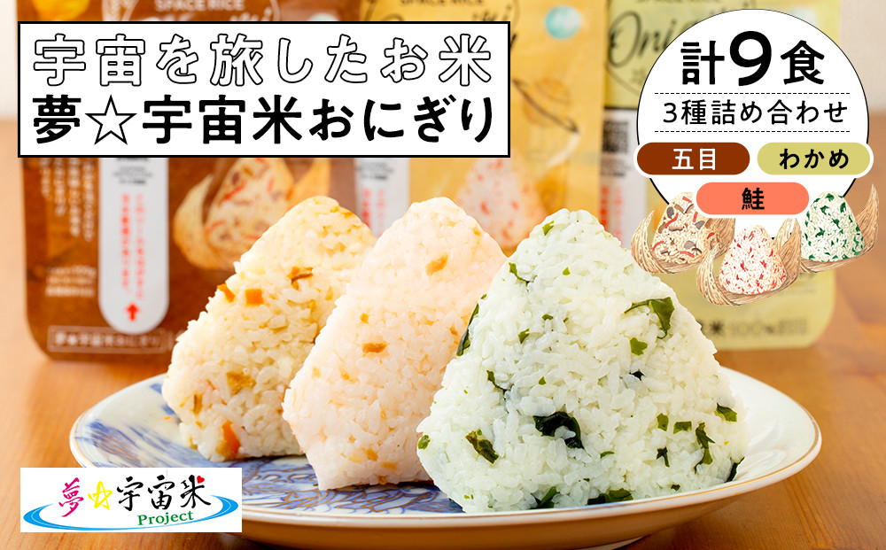 夢☆宇宙米おにぎり&nbsp;3種類詰め合わせ（9食）【8月上旬より順次発送開始】
