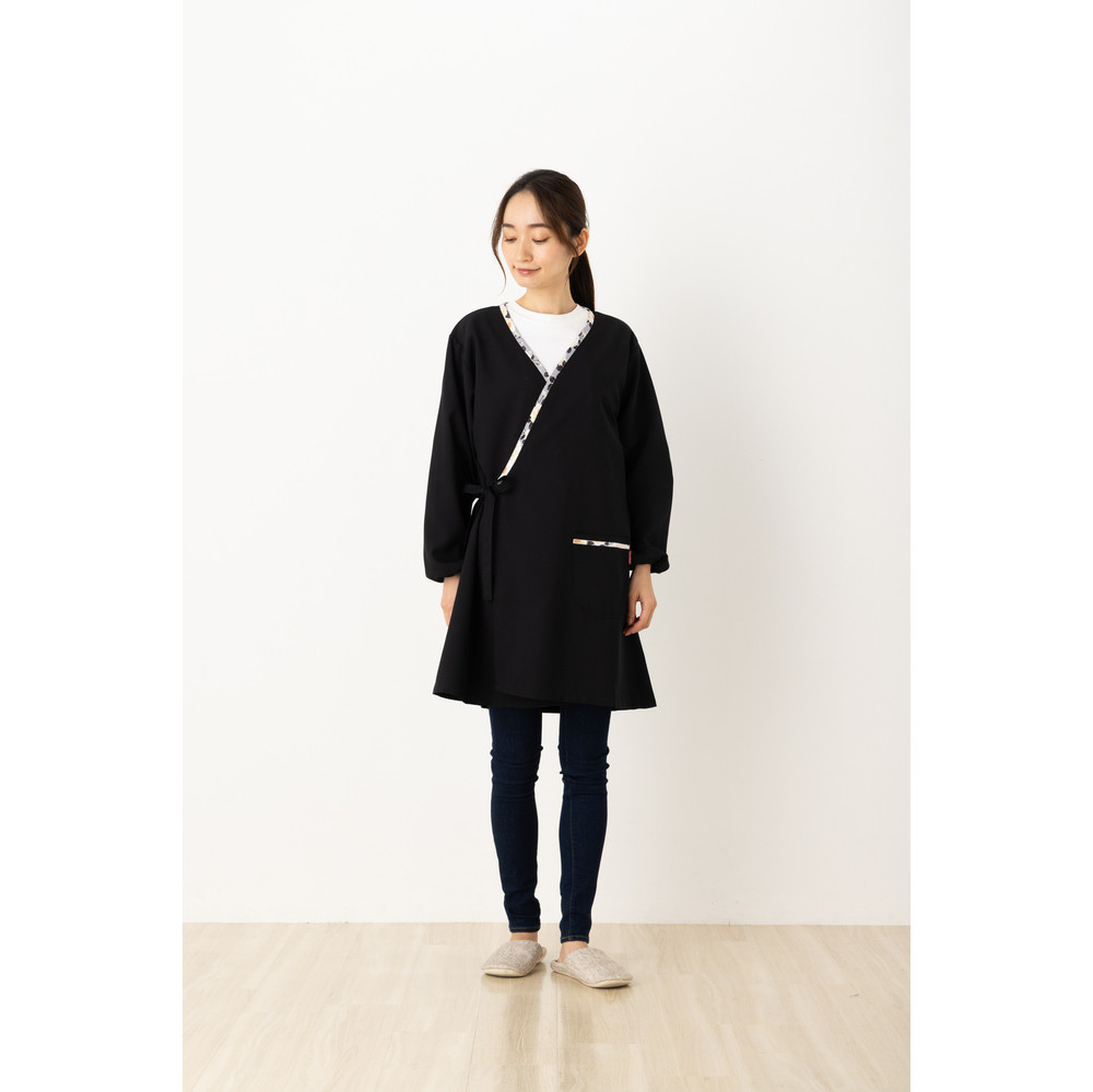 【八重桜あずき】和柄カシュクール風かっぽう着