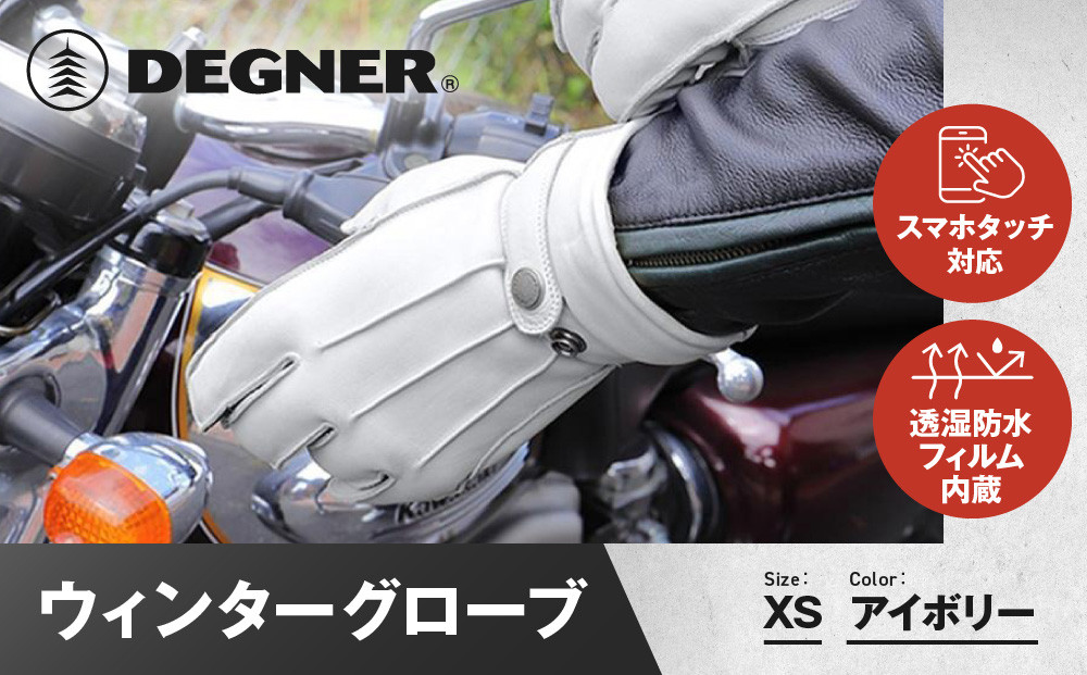 【デグナー】ウィンターグローブ&nbsp;[WG-34]アイボリー〈XSサイズ〉［&nbsp;京都&nbsp;革&nbsp;手袋&nbsp;レザー&nbsp;グローブ&nbsp;バイクギア&nbsp;ブランド&nbsp;大好評&nbsp;人気&nbsp;おすすめ&nbsp;牛革&nbsp;ツーリング&nbsp;ライダー&nbsp;バイカー&nbsp;バイク&nbsp;パーツ&nbsp;お取り寄せ&nbsp;送料無料&nbsp;ふるさと納税&nbsp;］