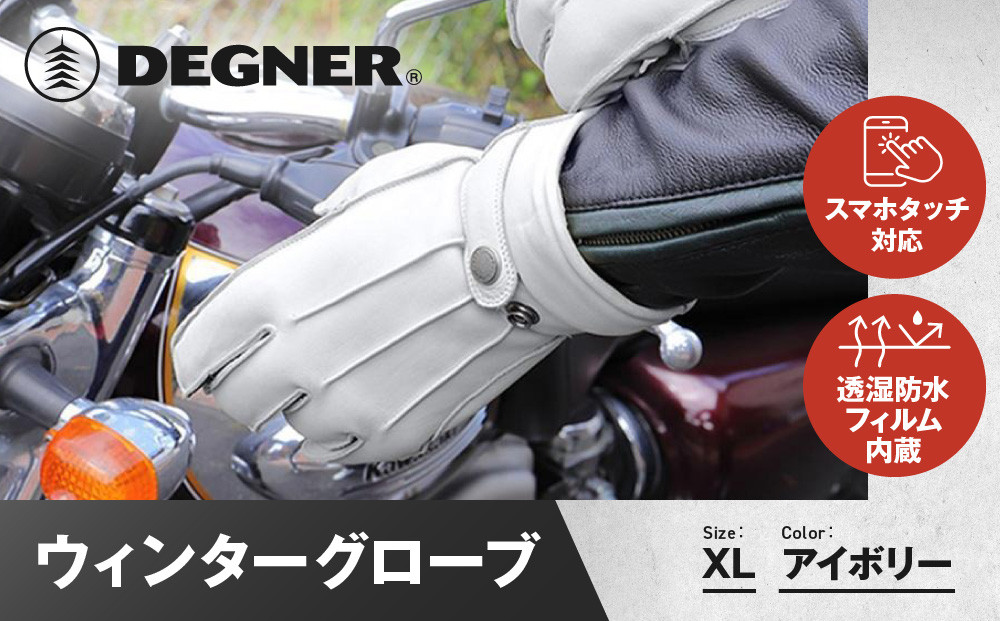 【デグナー】ウィンターグローブ&nbsp;[WG-34]アイボリー〈XLサイズ〉［&nbsp;京都&nbsp;革&nbsp;手袋&nbsp;レザー&nbsp;グローブ&nbsp;バイクギア&nbsp;ブランド&nbsp;大好評&nbsp;人気&nbsp;おすすめ&nbsp;牛革&nbsp;ツーリング&nbsp;ライダー&nbsp;バイカー&nbsp;バイク&nbsp;パーツ&nbsp;お取り寄せ&nbsp;送料無料&nbsp;ふるさと納税&nbsp;］
