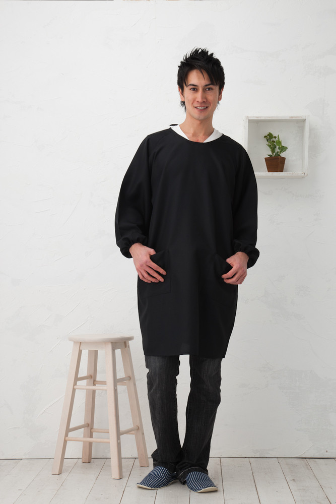 【ブラック】メンズラグラン割烹着