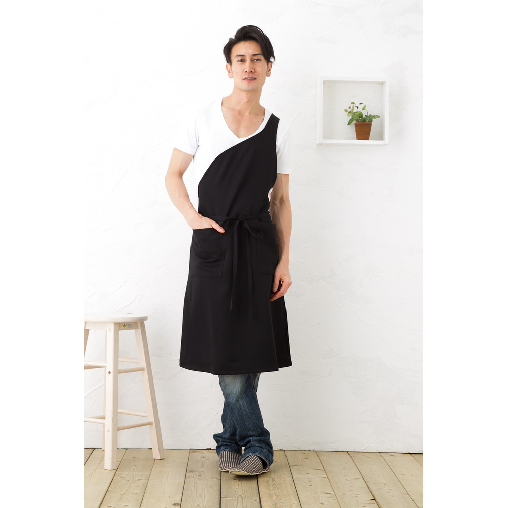 【ブラック】メンズワンショルダーエプロン