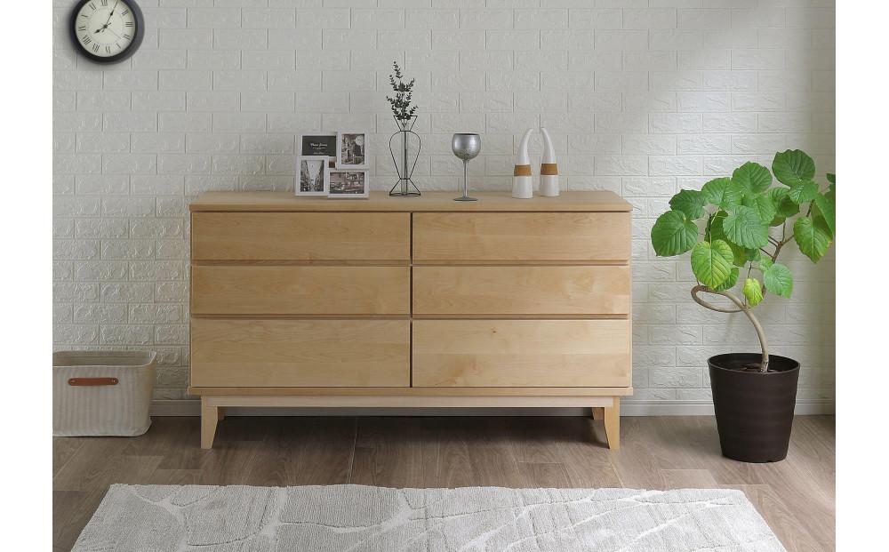 大川家具&nbsp;幅150cm&nbsp;3段&nbsp;チェスト&nbsp;無垢材&nbsp;-lahm-ラーム