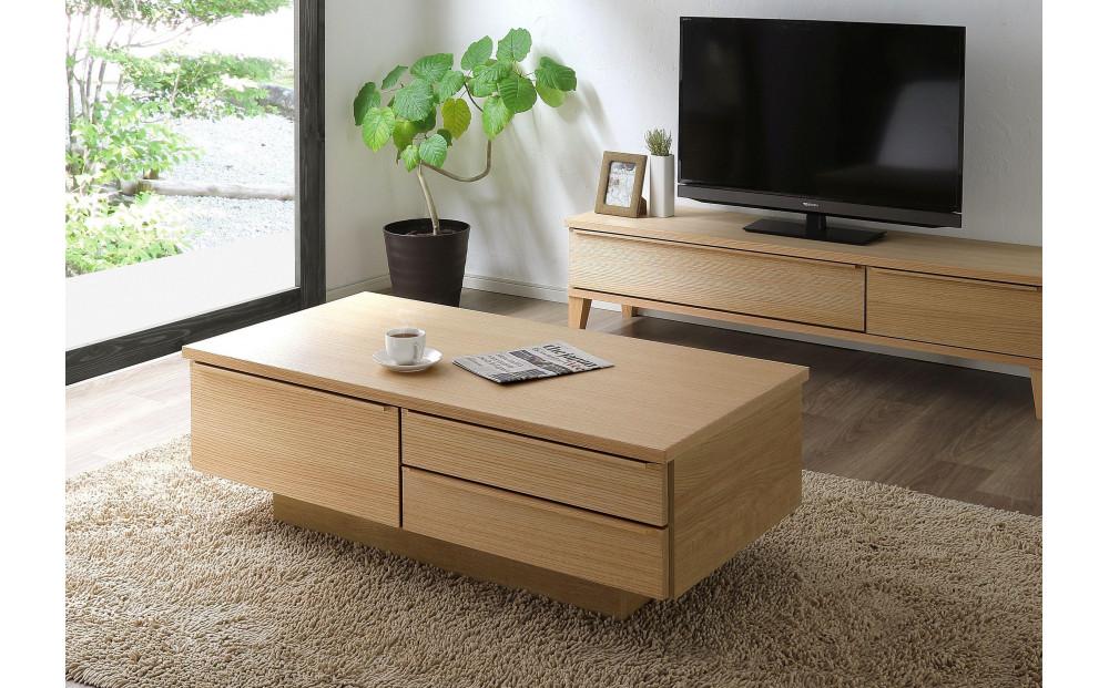 大川家具&nbsp;幅120cm&nbsp;センターテーブル&nbsp;レッドオーク&nbsp;-leo-レオ