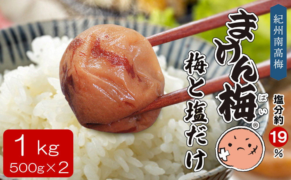 訳あり梅干し&nbsp;まけん梅&nbsp;梅と塩だけ&nbsp;1kg（500g×2）紀州南高梅&nbsp;塩分約19%&nbsp;nankiume008A