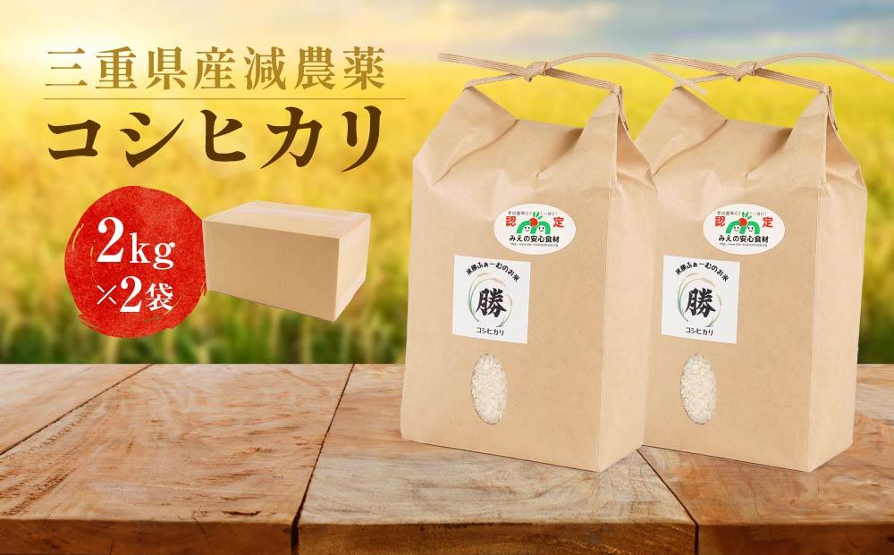 【先行予約】三重県産減農薬コシヒカリ 4キロ（2キロ×2）＜2025年9月中旬 発送開始＞ ／ 米  精米 お米 人気 