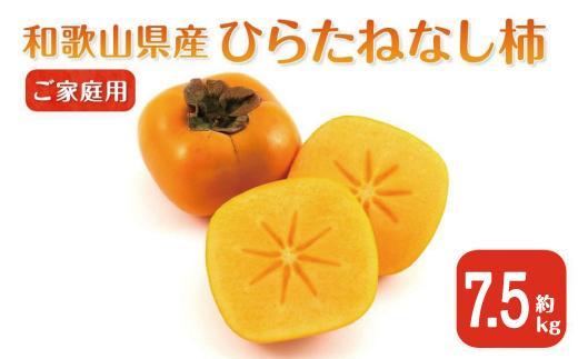 ［2026年10月上旬以降発送］◆先行予約◆&nbsp;和歌山県産&nbsp;平核無柿＜ご家庭用＞約7.5kg&nbsp;満杯詰め&nbsp;&nbsp;柿&nbsp;種無し&nbsp;たねなし&nbsp;ひらたね&nbsp;訳あり&nbsp;［MG87］