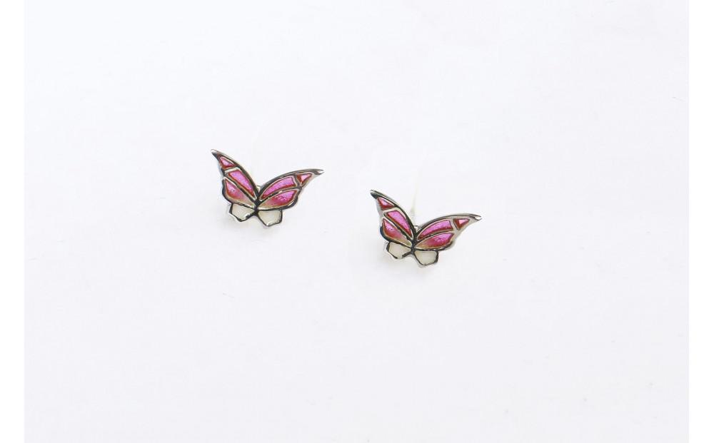 【七宝】小さな蝶のピアス SV（両耳）- ギフト包装付き -