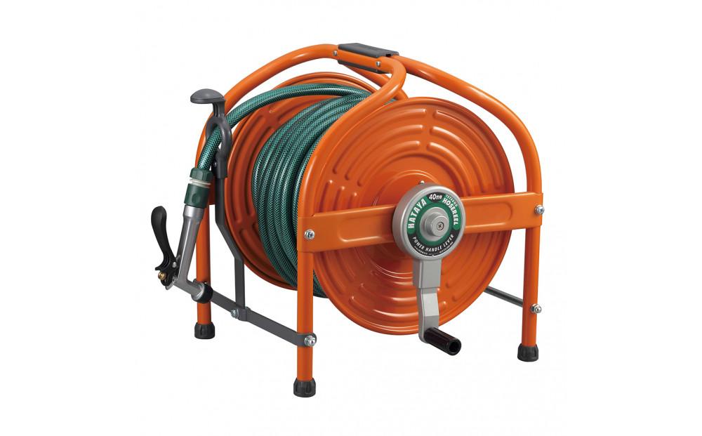 テツノホースリール&nbsp;&nbsp;塩ビホース41m&nbsp;レバーノズル付&nbsp;HLA-40N＜オレンジ＞