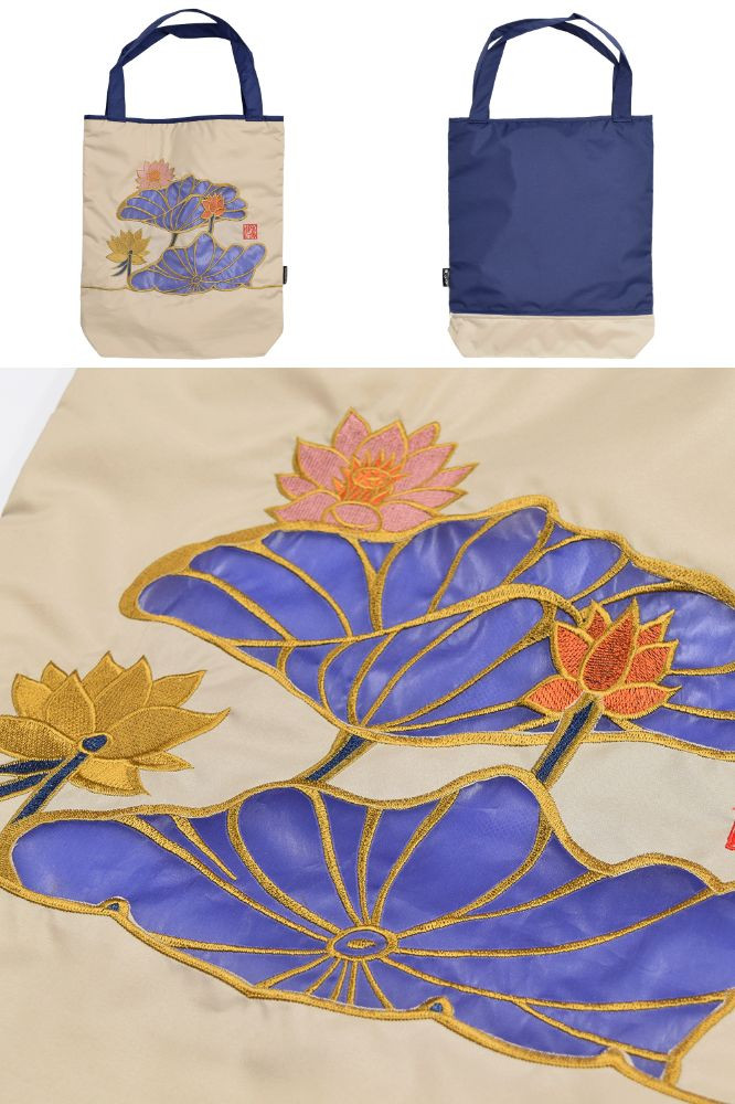 【シノワズリーモダン京都】Ki-yan&nbsp;キーヤンカットワーク刺繍&nbsp;防水・撥水トートバッグ&nbsp;蓮花・モカ［&nbsp;京都&nbsp;日傘&nbsp;ブランド&nbsp;防水&nbsp;撥水&nbsp;トート&nbsp;濡れた傘を入れてもOK&nbsp;カットワーク刺繍&nbsp;おしゃれ&nbsp;人気&nbsp;おすすめ&nbsp;レディス&nbsp;女性用&nbsp;ギフト&nbsp;プレゼント&nbsp;お取り寄せ&nbsp;通販&nbsp;送料無料&nbsp;ふるさと納税&nbsp;］