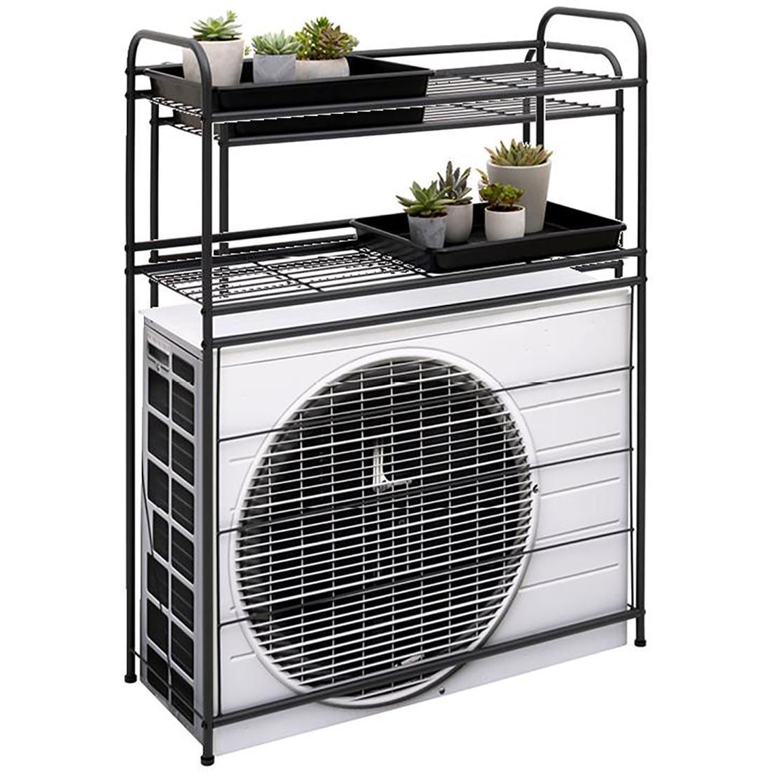 98922500&nbsp;室外機ラック&nbsp;2段&nbsp;約幅85.6cm×奥行33.6cm×高さ112cm