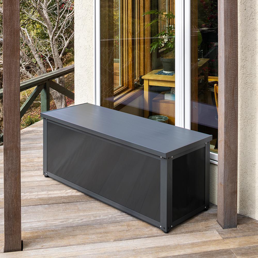 98911900&nbsp;アルミ収納ベンチ&nbsp;120&nbsp;約幅120cm×奥行46cm×高さ48.5cm