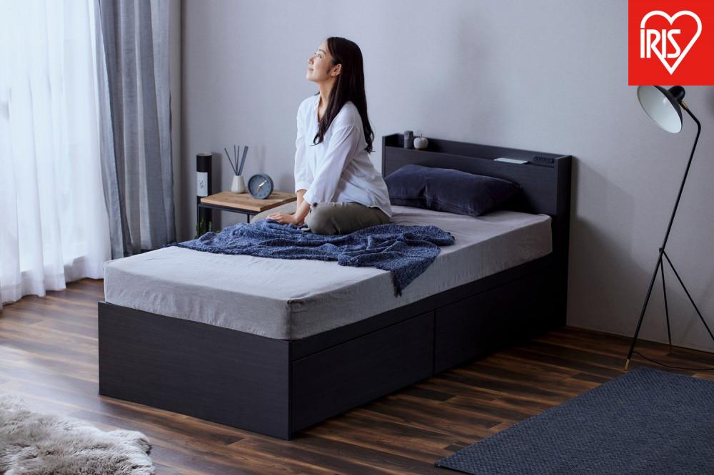 ベッド  収納ベッド宮付き DSBM-S ブラック
