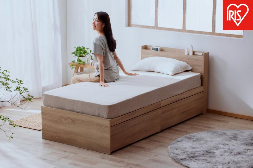 ベッド  収納ベッド宮付き DSBM-S ライトナチュラル