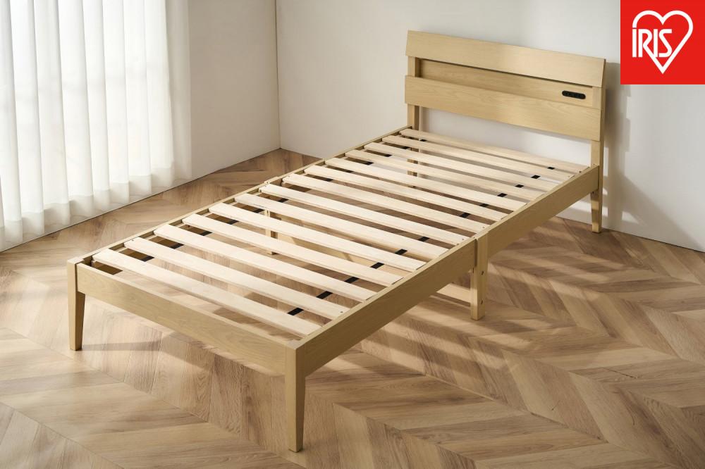 ベッド&nbsp;&nbsp;組立簡単すのこベッド　宮付き&nbsp;ESB03-S&nbsp;ナチュラル