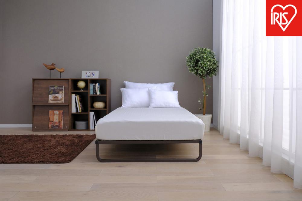 ベッド&nbsp;&nbsp;フレームベッド&nbsp;パイプ&nbsp;アイリスオーヤマ&nbsp;通気性&nbsp;新生活&nbsp;一人暮らし&nbsp;収納&nbsp;FMB-S&nbsp;ブラウン