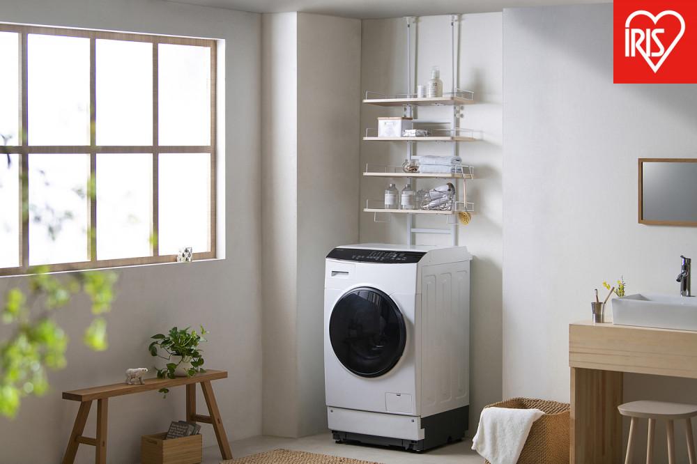 ランドリーラック&nbsp;&nbsp;&nbsp;つっぱりランドリーラック&nbsp;TLR-4&nbsp;ホワイト/ライトナチュラル