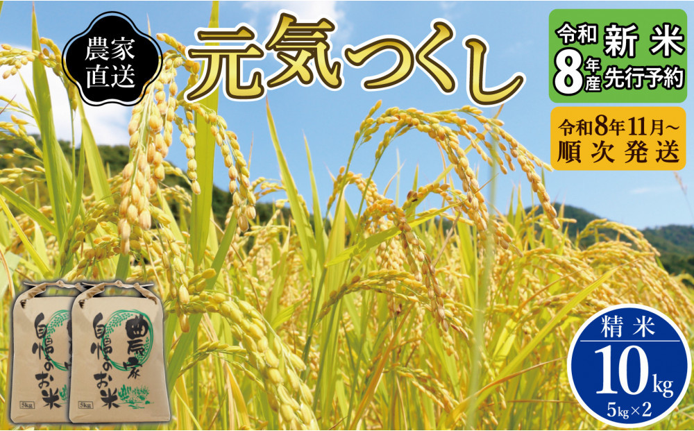 【先行予約】【2026年11月より順次発送】《令和8年産》福岡県大川市産&nbsp;ブランド&nbsp;米「&nbsp;元気つくし&nbsp;」&nbsp;5kg×2個&nbsp;計10kg&nbsp;|&nbsp;お米&nbsp;米&nbsp;こめ&nbsp;精米&nbsp;白米&nbsp;ライス&nbsp;ブランド米&nbsp;ごはん&nbsp;ご飯