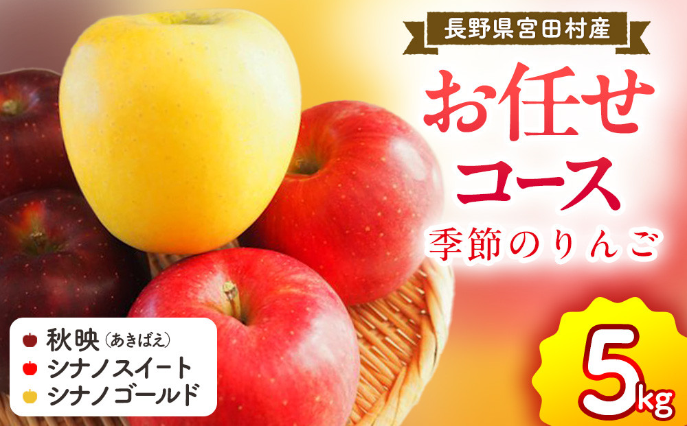 季節のりんご『お任せコース』（５ｋｇ）（予約制）（りんご&nbsp;林檎&nbsp;フルーツ&nbsp;ビタミン&nbsp;果物&nbsp;くだもの&nbsp;上伊那&nbsp;宮田村&nbsp;長野&nbsp;信州&nbsp;甘い&nbsp;新鮮&nbsp;人気&nbsp;ギフト&nbsp;贈答&nbsp;&nbsp;特産品）