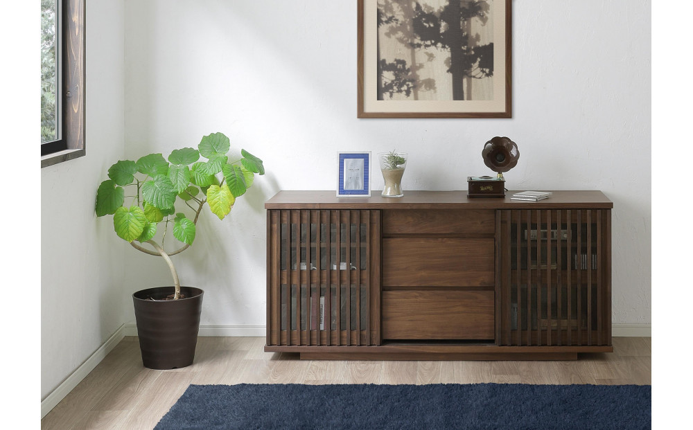 【ウォールナット】大川家具&nbsp;幅150cm&nbsp;サイドボード&nbsp;&nbsp;-value-バリュー