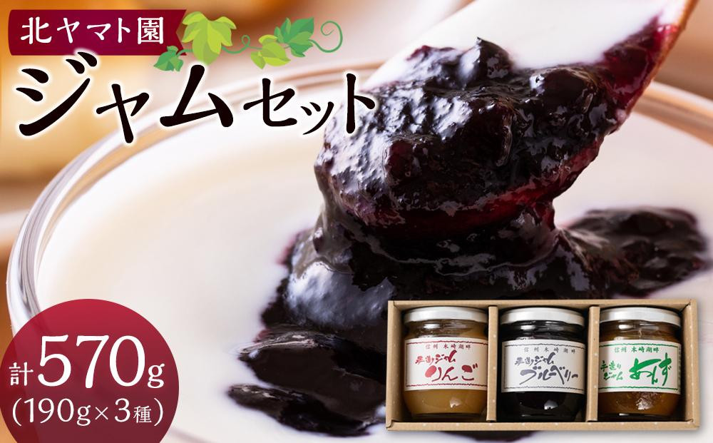 ジャム&nbsp;セット&nbsp;570g&nbsp;(&nbsp;190g&nbsp;×&nbsp;3種&nbsp;)&nbsp;北ヤマト園｜&nbsp;ジャム&nbsp;&nbsp;加工品&nbsp;手作り&nbsp;朝食用&nbsp;ギフト&nbsp;贈答用&nbsp;人気&nbsp;おすすめ&nbsp;&nbsp;国産&nbsp;果実&nbsp;保存食&nbsp;送料無料&nbsp;長野県&nbsp;大町市&nbsp;信州&nbsp;ふるさと納税