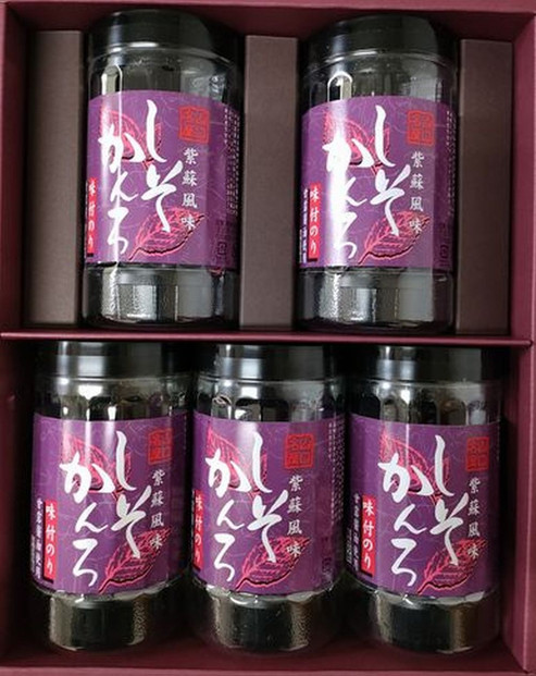 【山口県】【周南市五月町】【内富海苔店】【紫蘇風味味付のり】しそかんろ詰め合わせ　5本(32枚×5本)